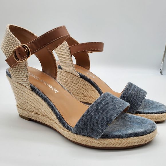 chambray espadrille wedges